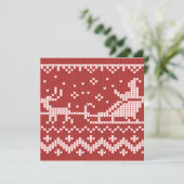 Cartes Pour Fêtes Annuelles Chaudron moche Le Père Noël traîne et rennes (Debout devant)