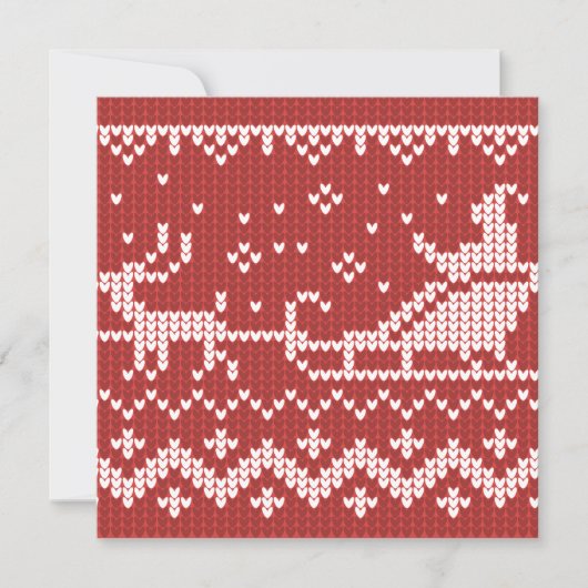 Cartes Pour Fêtes Annuelles Chaudron moche Le Père Noël traîne et rennes (Devant)