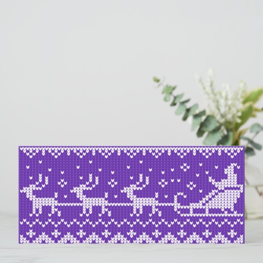 Cartes Pour Fêtes Annuelles Chaudron moche Le Père Noël traîne et rennes (Debout devant)