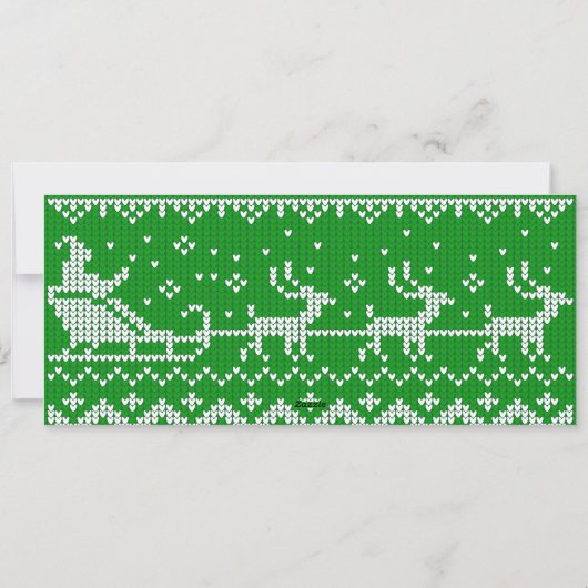 Cartes Pour Fêtes Annuelles Chaudron moche Le Père Noël traîne et rennes (Dos)