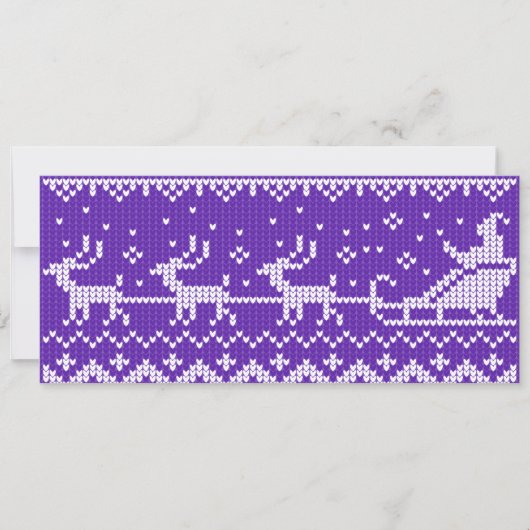 Cartes Pour Fêtes Annuelles Chaudron moche Le Père Noël traîne et rennes (Devant)