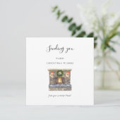 Cartes Pour Fêtes Annuelles Chauffage foyer Noël souhaits patron/collègue (Debout devant)