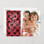 Cartes Pour Fêtes Annuelles Chauffez les souhaits ce plaid marqué avec des (Devant / Derrière)