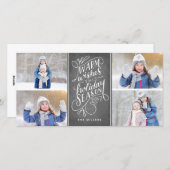 Cartes Pour Fêtes Annuelles Chauffez les souhaits ces vacances 4-Photo marqué (Devant / Derrière)