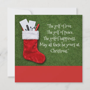 Cartes Pour Fêtes Annuelles Chaussette de Noël de golf sur le green