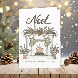 Cartes Pour Fêtes Annuelles Chaussettes de cheminée Boho Tons rustiques de la