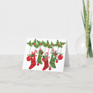 Cartes Pour Fêtes Annuelles Chaussettes de Noël