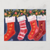 Cartes Pour Fêtes Annuelles Chaussettes de Noël | Joyeux Noël Garland (Devant)