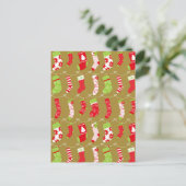 Cartes Pour Fêtes Annuelles Chaussettes d'hiver rétro de Noël (Debout devant)