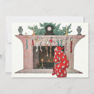 Cartes Pour Fêtes Annuelles Chaussettes et cadeaux de Noël Vintage