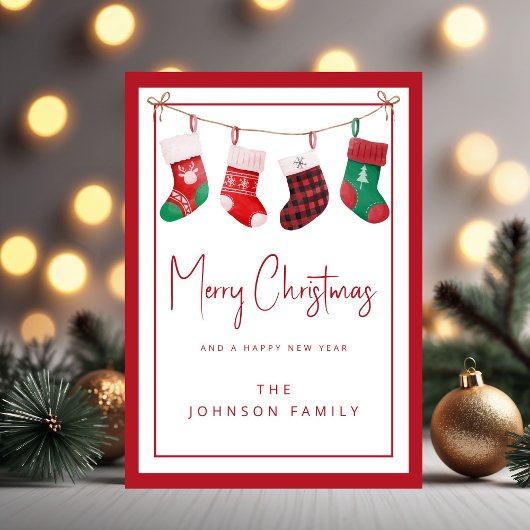 Cartes Pour Fêtes Annuelles Chaussettes Joyeux Noël