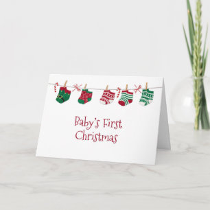 Cartes Pour Fêtes Annuelles Chaussettes pour bébé, 1er Noël pour bébé