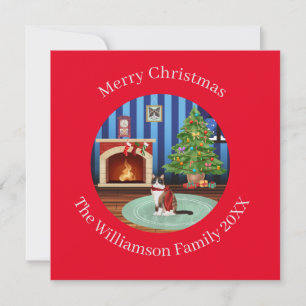 Cartes Pour Fêtes Annuelles Chaussure de neige personnalisée Kitty Chat Noël