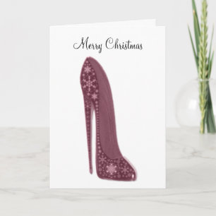 Cartes Pour Fêtes Annuelles Chaussure stylet de Noël rouge et GIF d'art de