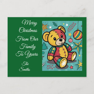 Cartes Pour Fêtes Annuelles Chaussures de Noël Ours en peluche