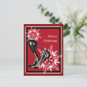 Cartes Pour Fêtes Annuelles Chaussures de Noël Stilettos mode Snowflake Noël (Debout devant)