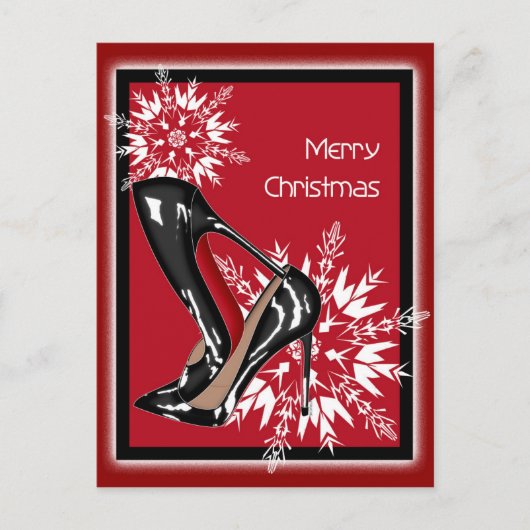 Cartes Pour Fêtes Annuelles Chaussures de Noël Stilettos mode Snowflake Noël (Devant)