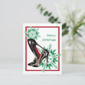 Cartes Pour Fêtes Annuelles Chaussures de Noël Stilettos mode Snowflake Noël (Debout devant)