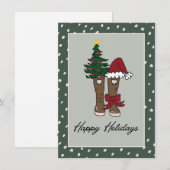 Cartes Pour Fêtes Annuelles Chaussures de vacances alaskiennes (Devant / Derrière)