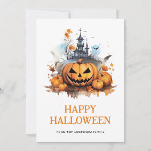 Cartes Pour Fêtes Annuelles Chauves-souris citrouilles Haunted Mansion Happy H