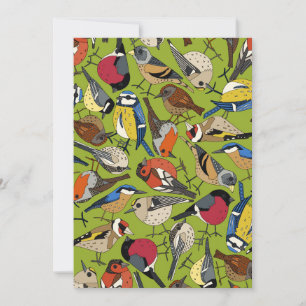 Cartes Pour Fêtes Annuelles chaux d'oiseaux de jardin d'hiver