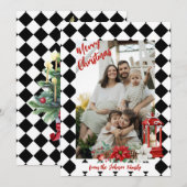 Cartes Pour Fêtes Annuelles Checkboard Background Photo (Devant / Derrière)