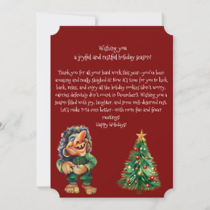Cartes Pour Fêtes Annuelles Cheeky Christmas Troll et Tree Delight