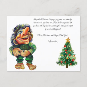 Cartes Pour Fêtes Annuelles Cheeky Christmas Troll et Tree Delight