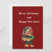 Cartes Pour Fêtes Annuelles Cheeky Christmas Troll et Tree Delight (Dos)