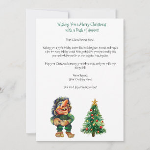 Cartes Pour Fêtes Annuelles Cheeky Christmas Troll et Tree Delight