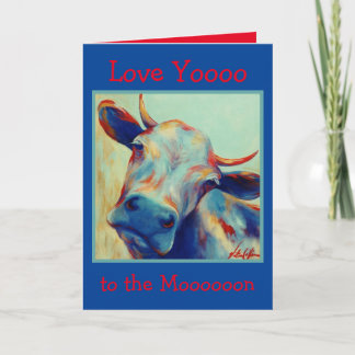 Cartes Pour Fêtes Annuelles Cheeky Cow Card Love You to the Moon