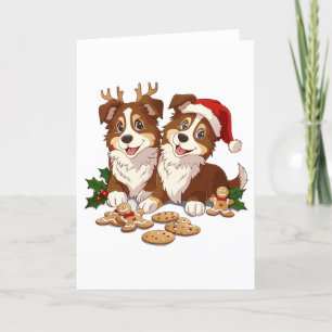 Cartes Pour Fêtes Annuelles Cheepdogs de Noël Shetland