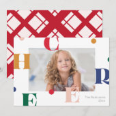 Cartes Pour Fêtes Annuelles CHEER - conception de photo de vacances ludique (Devant / Derrière)