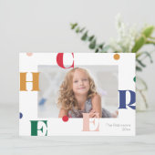 Cartes Pour Fêtes Annuelles CHEER - conception de photo de vacances ludique (Debout devant)