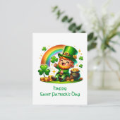 Cartes Pour Fêtes Annuelles Cheerful Leprechaun : Fête de la Saint Patrick (Debout devant)