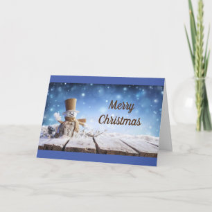 CARTES POUR FÊTES ANNUELLES CHEERFUL SNOWMAN SOUHAITE NOUS JEUNE NOËL