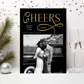 Cartes Pour Fêtes Annuelles Cheers  Happy New Year Modern Chic 2 Photo