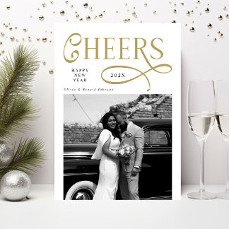 Cartes Pour Fêtes Annuelles Cheers  Happy New Year Modern Chic 2 Photo