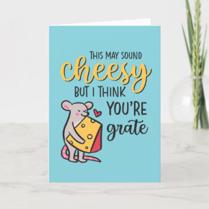 Cartes Pour Fêtes Annuelles Cheesy Vous êtes Grate Funny Food Pun Saint Valent
