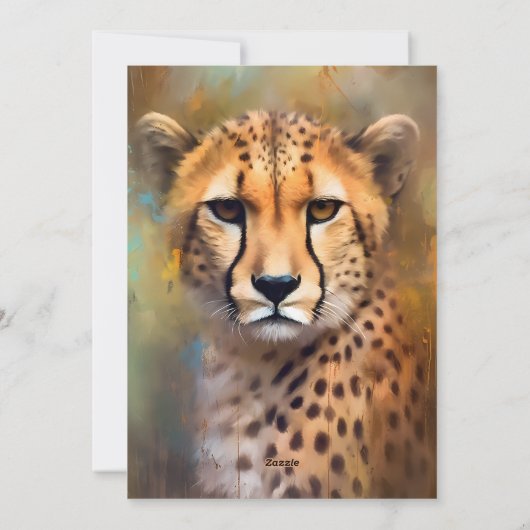 Cartes Pour Fêtes Annuelles Cheetah Portrait (Dos)