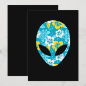 Cartes Pour Fêtes Annuelles Chef Alien hawaïen - Drôle Alien (Devant / Derrière)