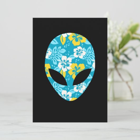 Cartes Pour Fêtes Annuelles Chef Alien hawaïen - Drôle Alien (Debout devant)