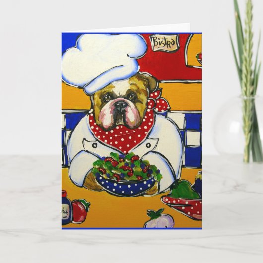 Cartes Pour Fêtes Annuelles Chef Bulldog (Devant)