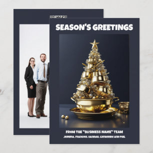 Cartes Pour Fêtes Annuelles Chef cuisinier de Noël gastronomique traiteur d'af