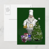Cartes Pour Fêtes Annuelles Chef du Père Noël doux (Devant / Derrière)