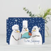 Cartes Pour Fêtes Annuelles Chefs sages neigers dinde cuisine bébé Noël (Debout devant)