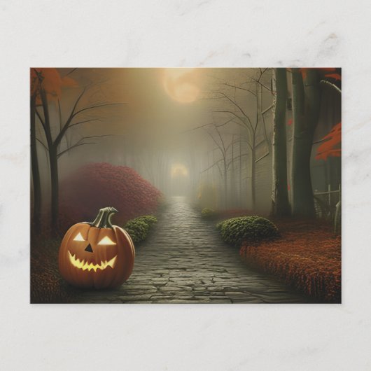 Cartes Pour Fêtes Annuelles Chemin de lanterne Jack-O' avec Halloween Déplaisa (Devant)