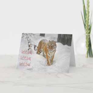 Cartes Pour Fêtes Annuelles Chemin de neige du tigre