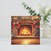 Cartes Pour Fêtes Annuelles Cheminée confortable avec bas suspendus  (Debout devant)