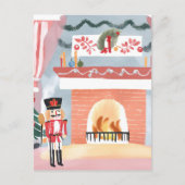 Cartes Pour Fêtes Annuelles Cheminée de Noël | Joyeuse aquarelle (Devant)